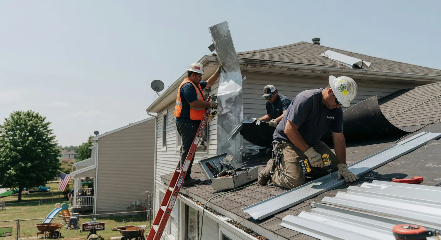 Storm Damage Metal Roof Repair in Edinburg, PA